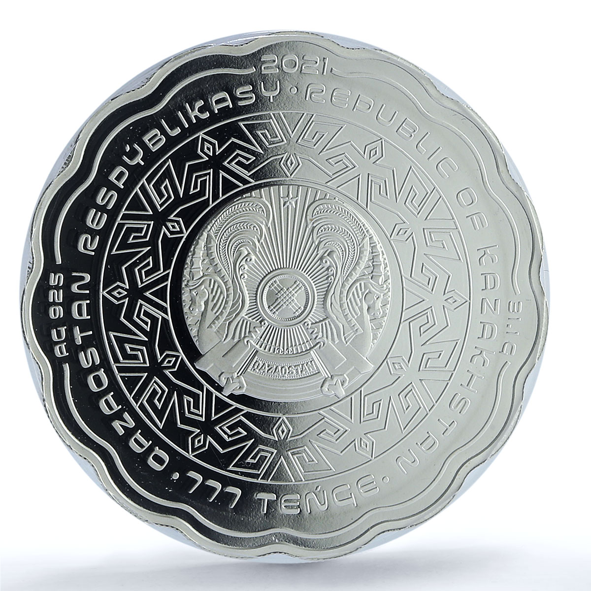 Kazakhstan 777 tenge Omir Shejiresi KM-544 Tree PR 69 PCGS silver coin 2021