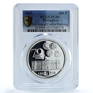 Philippines 500 piso Central Banking KM-311 Eagle Bird PL69 PCGS silv. coin 2019