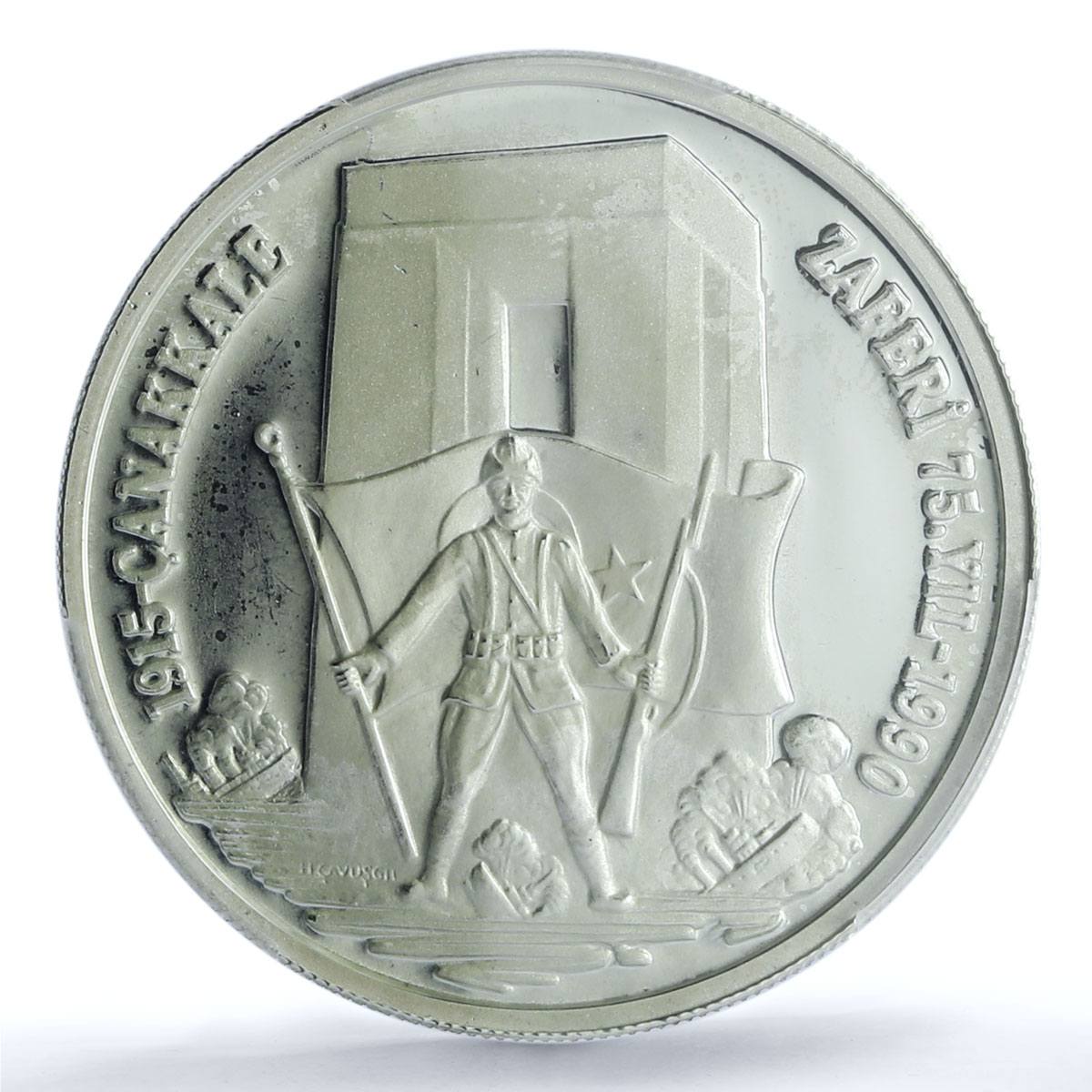 Turkiye 20000 lira Battle Gallipoli KM-993 Military PR 66 PCGS silver coin 1990