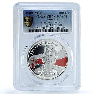 Armenia 100 dram Zbigniew Boniek Kings of Football PR 68 PCGS silver coin 2009