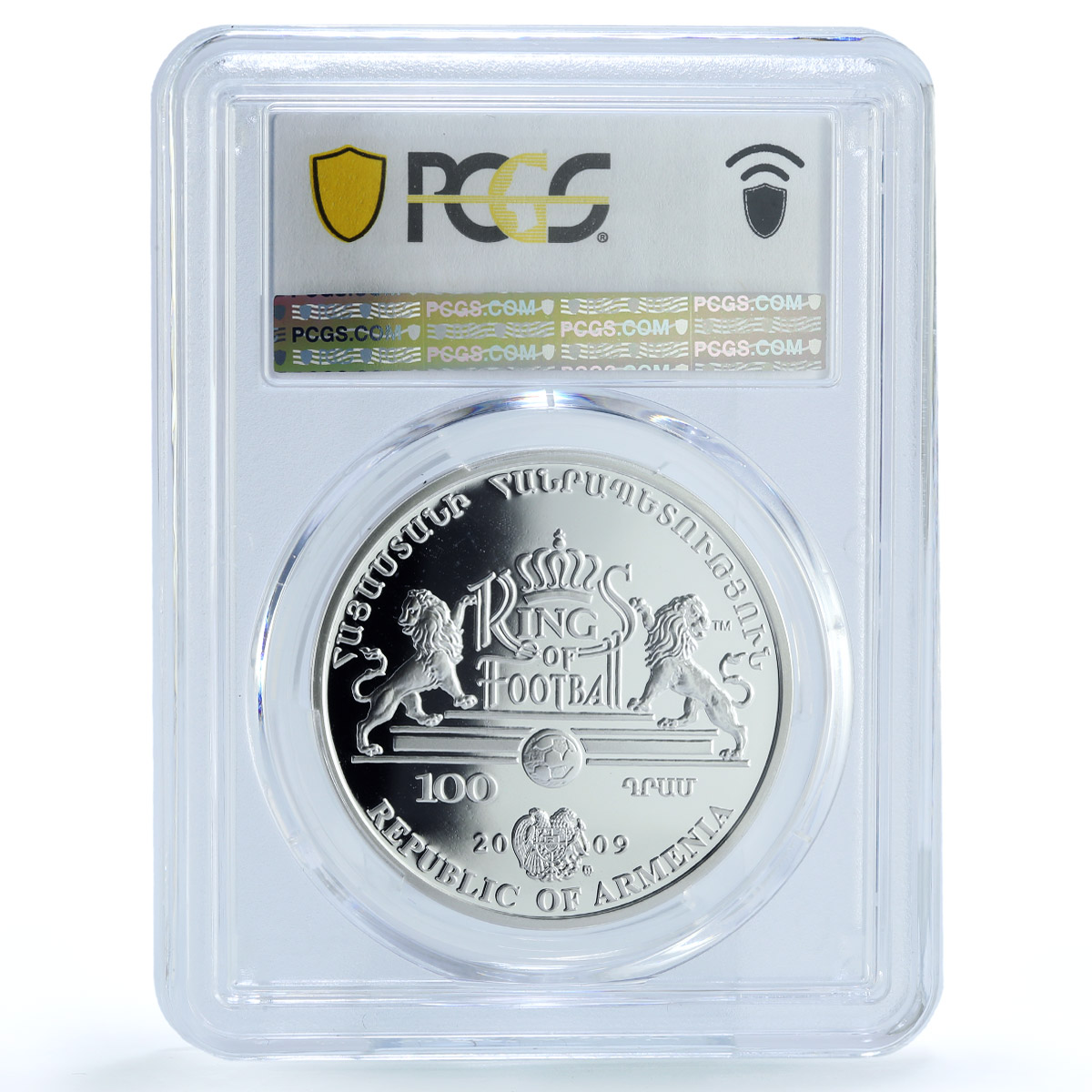 Armenia 100 dram Zbigniew Boniek Kings of Football PR 68 PCGS silver coin 2009