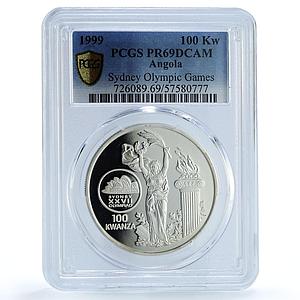 Angola 100 kwanzas Sydney Olympics KM-94 Sports PR 69 PCGS silver coin 1999