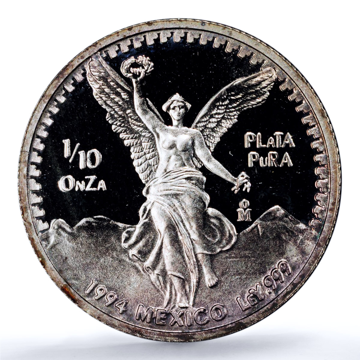 Mexico 1/10 onza Libertad Angel of Independence KM-543 PR PCGS silver coin 1994