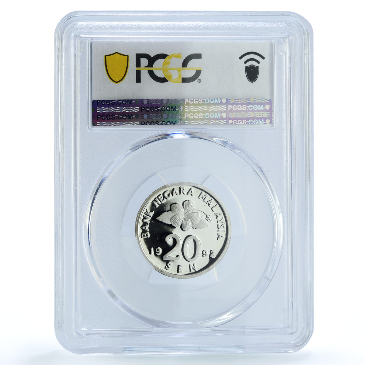 Malaysia 20 sen Republic KM-52a PR 67 PCGS silver coin 1992