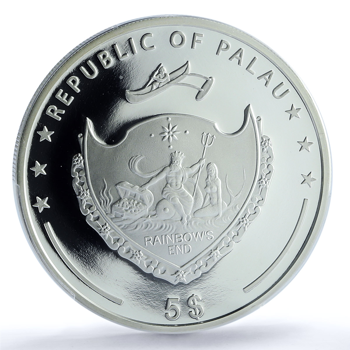Palau 5 dollars Emperor Angelfish KM-755 Marine Fauna PR69 PCGS silver coin 2016