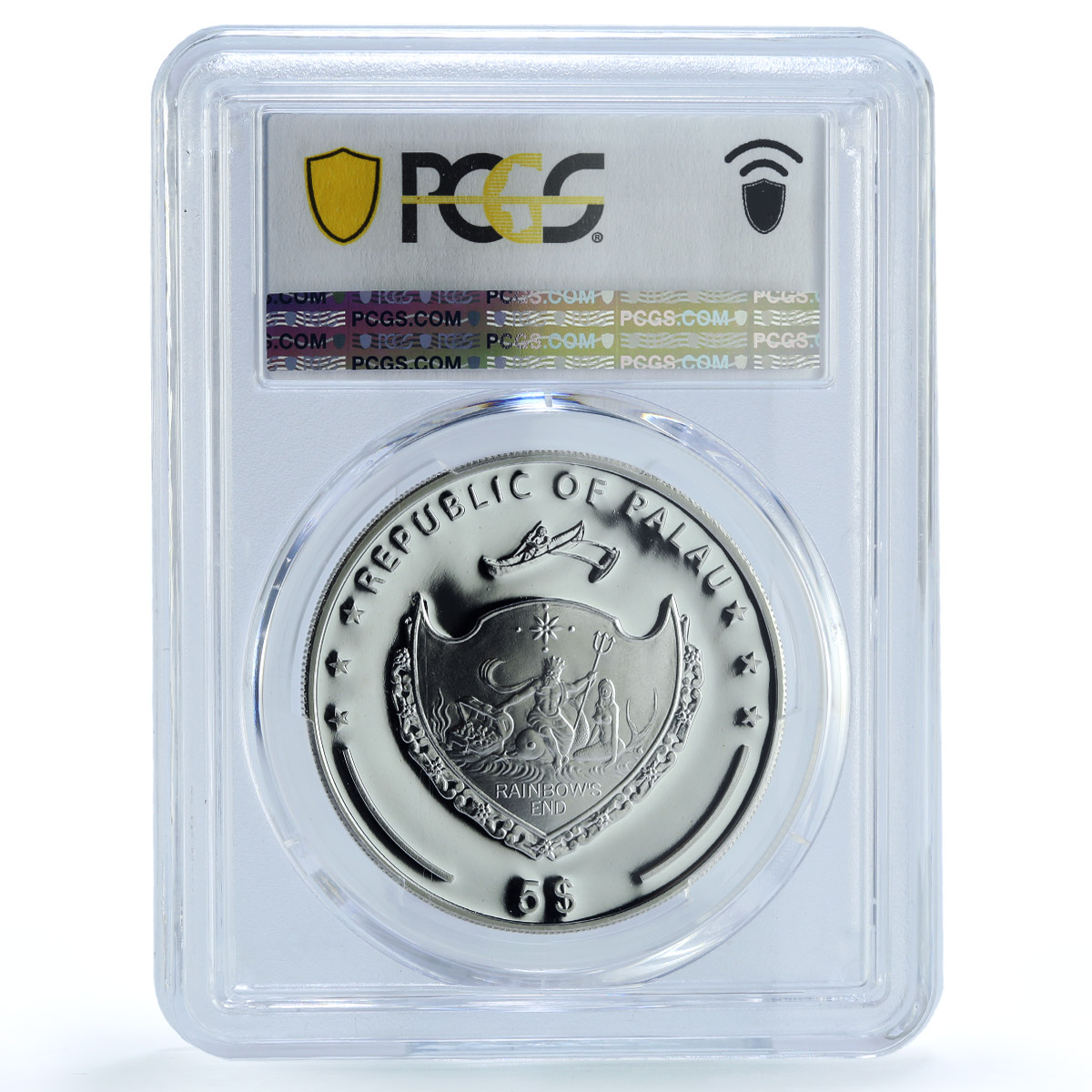 Palau 5 dollars Bird Paradise KM-199 Fauna Peacock PR 69 PCGS silver coin 2009