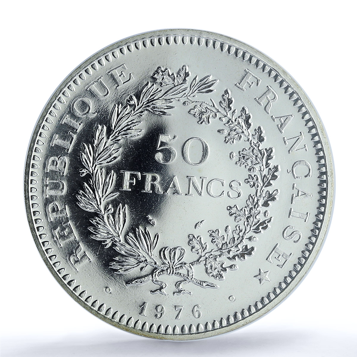 France 50 francs Hercules Gad-882 F-427 KM-941 MS 66 PCGS silver coin 1976