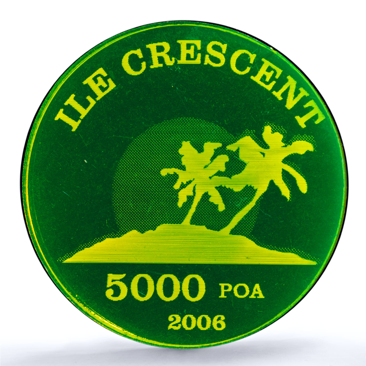 French Polynesia 5000 poa Crescent Island X#3 MS 68 PCGS plastic coin 2006