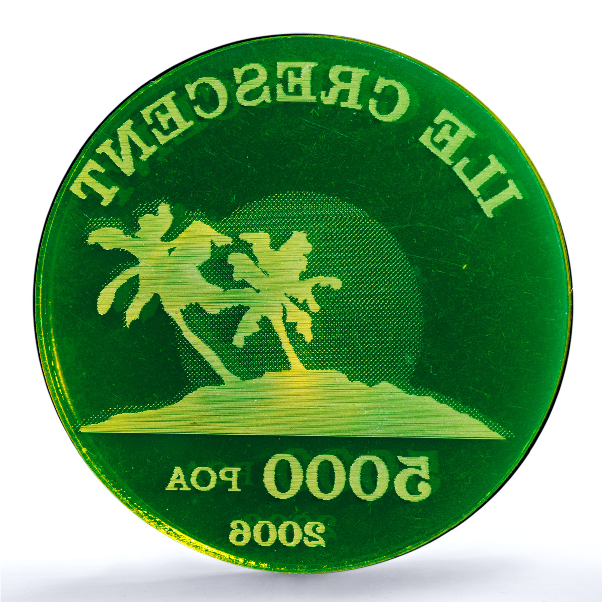 French Polynesia 5000 poa Crescent Island X#3 MS 68 PCGS plastic coin 2006