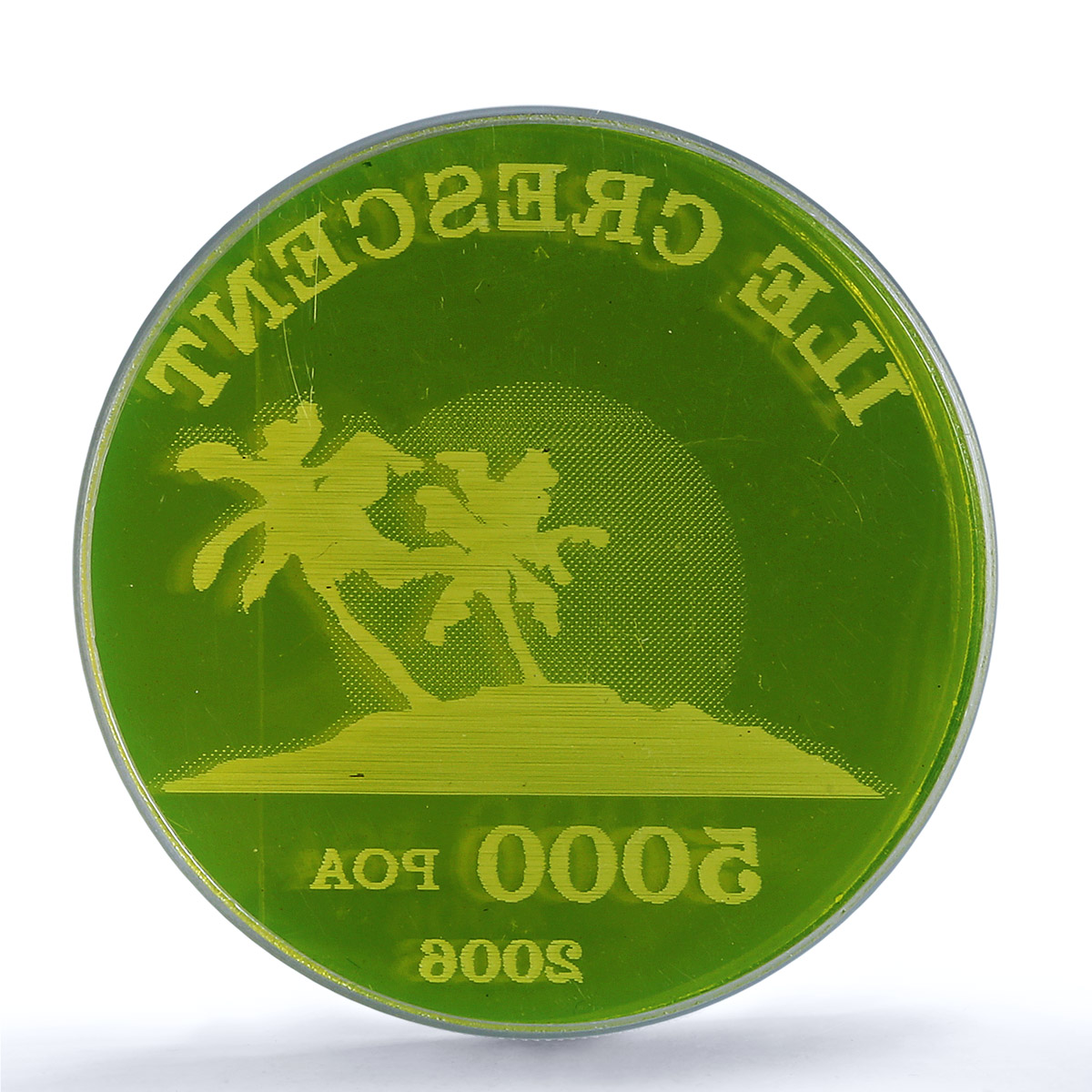 French Polynesia 5000 poa Crescent Island X#3 MS 68 PCGS plastic coin 2006