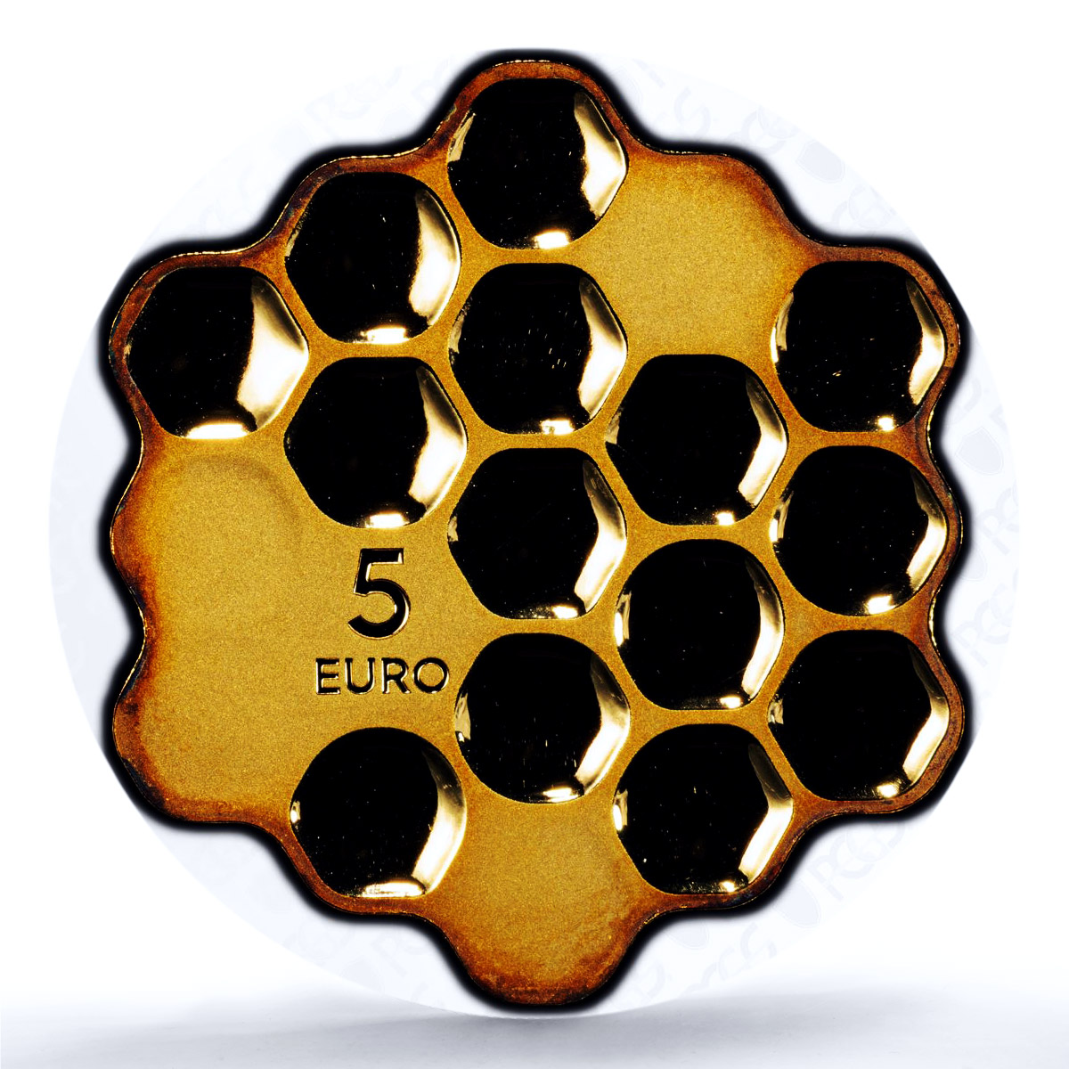Latvia 5 euros Honeycomb Bees Gilt KM-201 PR 69 PCGS silver coin 2018 Latvia 5 euros Honeycomb Bees Gilt KM-201 PR 69 PCGS silver coin 2018