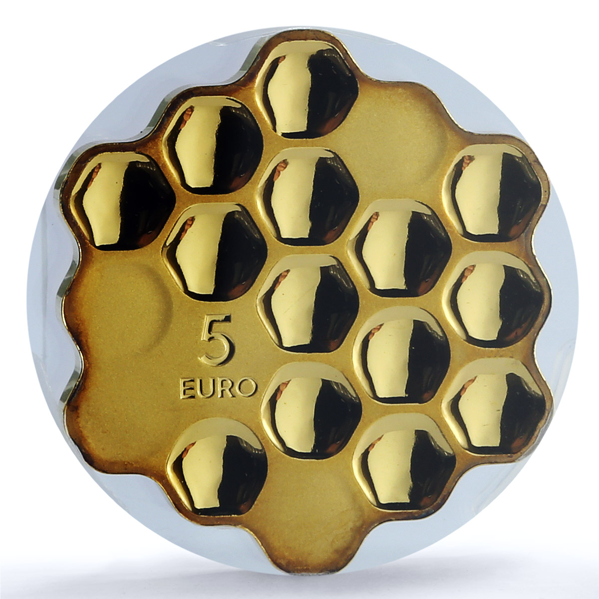 Latvia 5 euros Honeycomb Bees Gilt KM-201 PR 69 PCGS silver coin 2018 Latvia 5 euros Honeycomb Bees Gilt KM-201 PR 69 PCGS silver coin 2018
