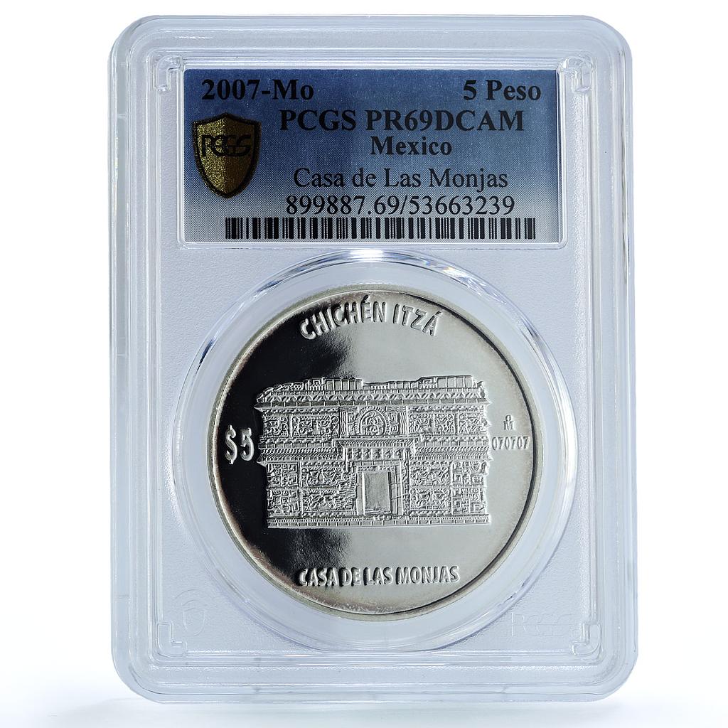 Mexico 5 pesos Casa Monjas KM-945 Chichen Itza PR 69 PCGS silver coin 2012