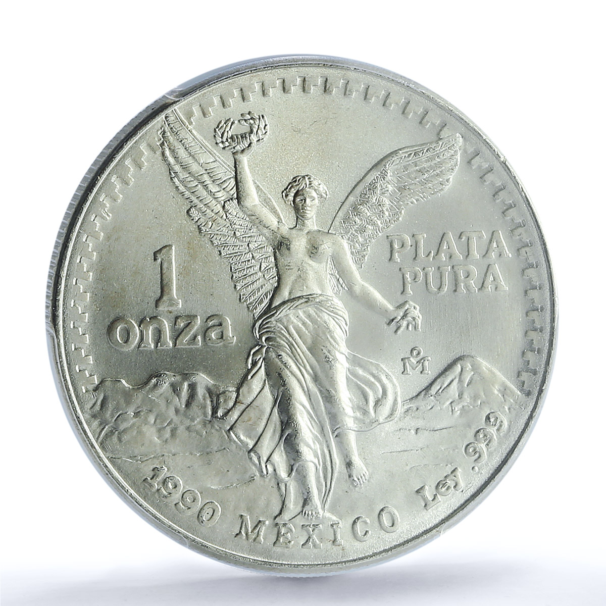 Mexico 1 onza Libertad Angel of Independence KM-494.2 MS67 PCGS silver coin 1990