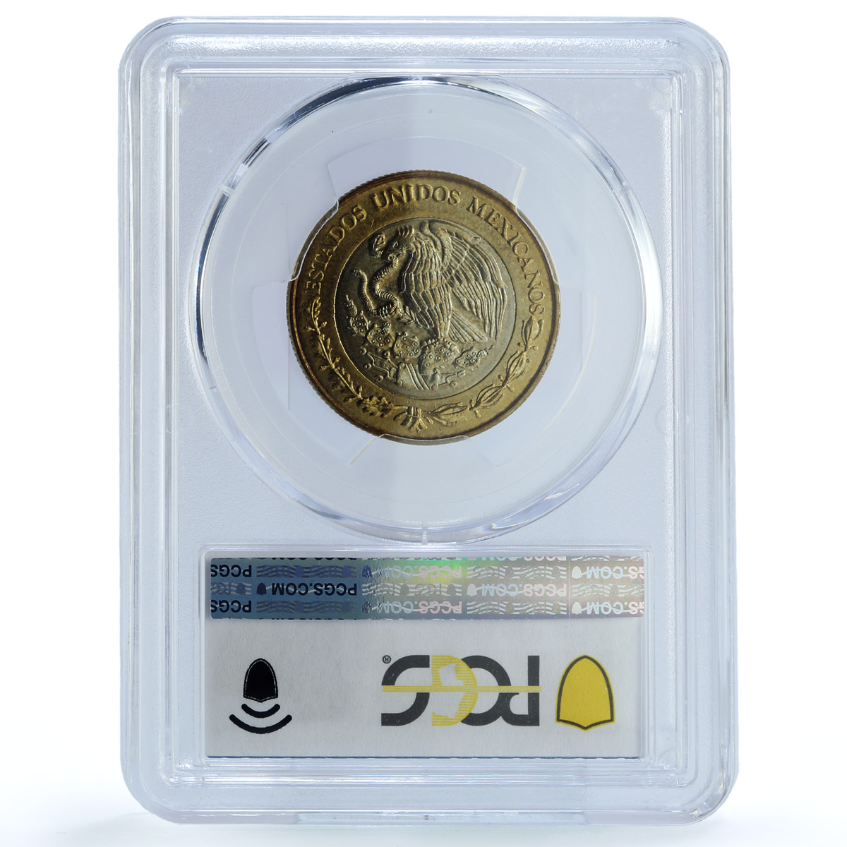 Mexico 10 pesos Aztec Rev. KM-616 Schon-180a MS 66 PCGS bimetal coin 1998