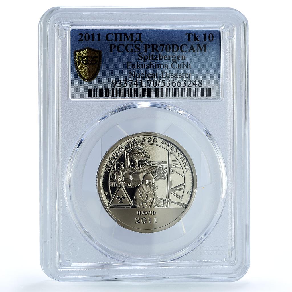 Spitzbergen 10 tk Fukushima Daiichi Nuclear Disaster PR 70 PCGS CuNi coin 2011