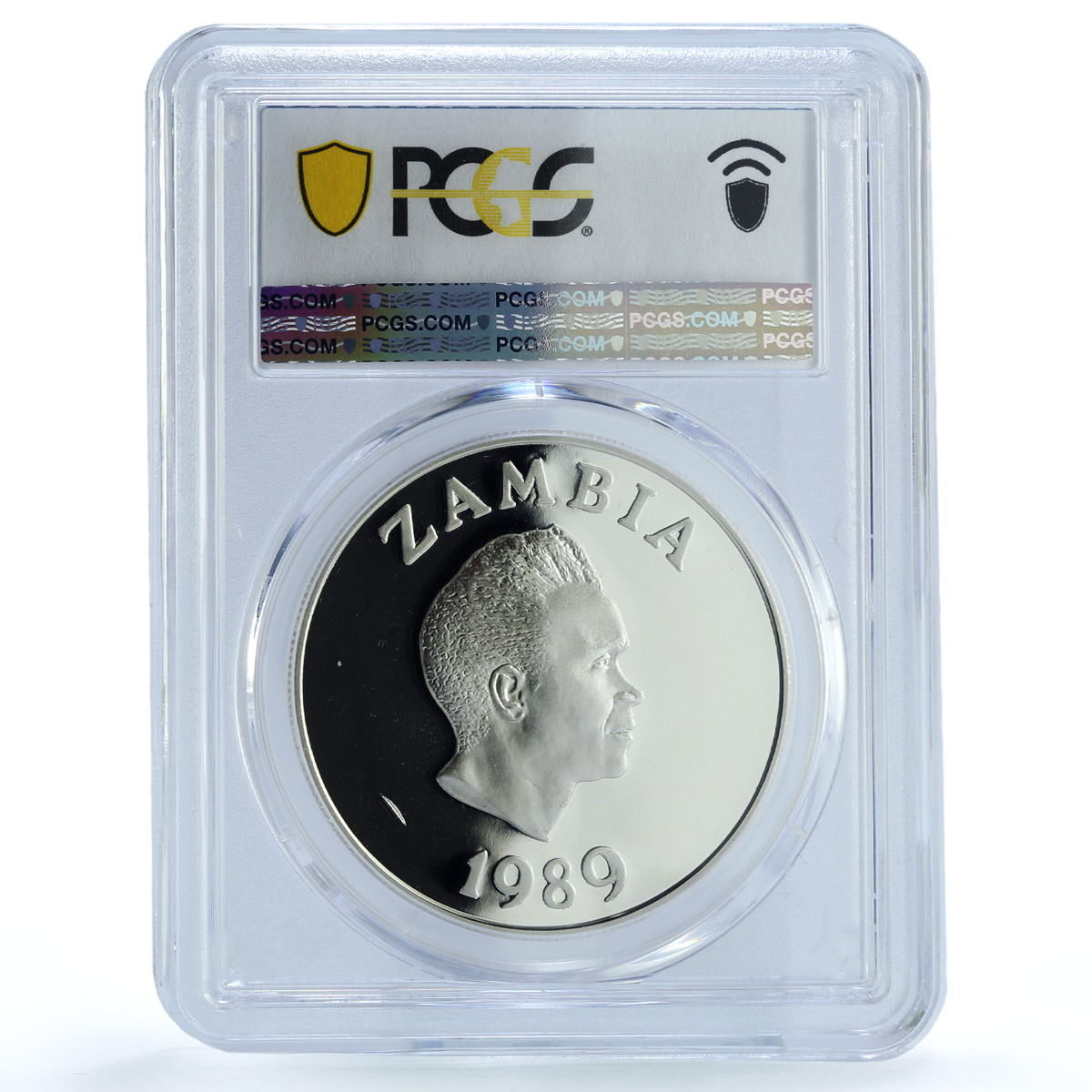 Zambia 10 kwacha Save the Children KM-27 UNICEF PR 66 PCGS silver coin 1989