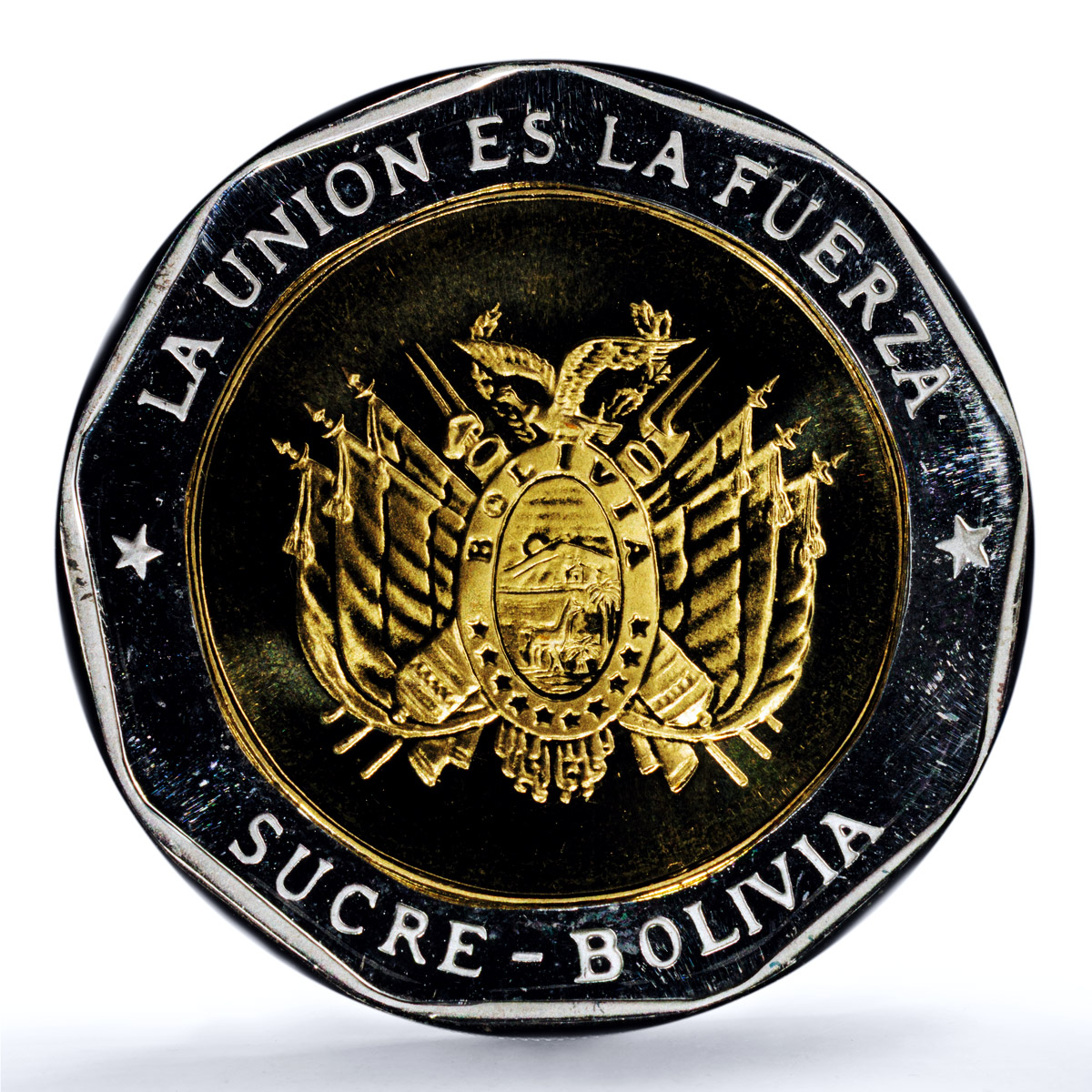 Bolivia Sucre Independence Revolution History MS 67 PCGS bimetal medal 2009