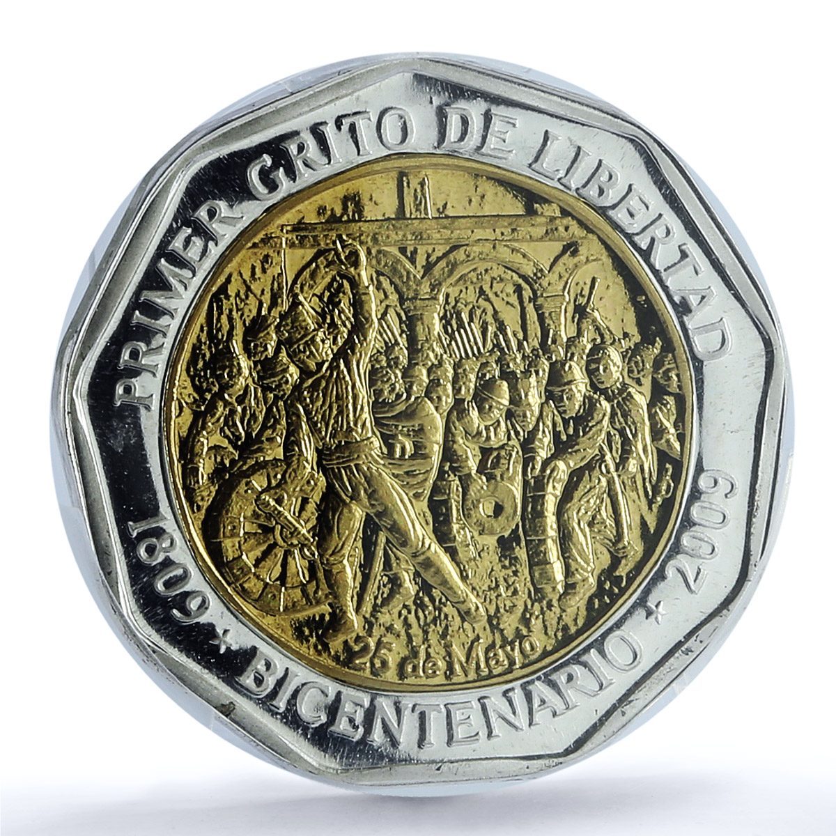 Bolivia Sucre Independence Revolution History MS 67 PCGS bimetal medal 2009