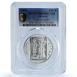 Croatia 100 Split City KM-50 Anniversary Church PR 69 PCGS silver coin 1995
