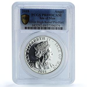 Isle of Man 1 angel Archangel Michael Piedfort KM-1611 PR69 PCGS silv. coin 2018
