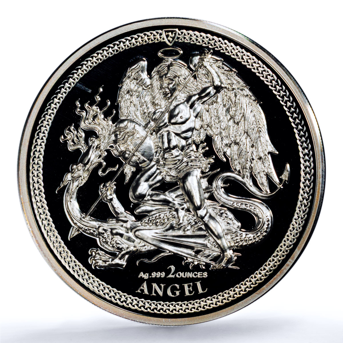 Isle of Man 1 angel Archangel Michael Piedfort KM-1611 PR69 PCGS silv. coin 2018