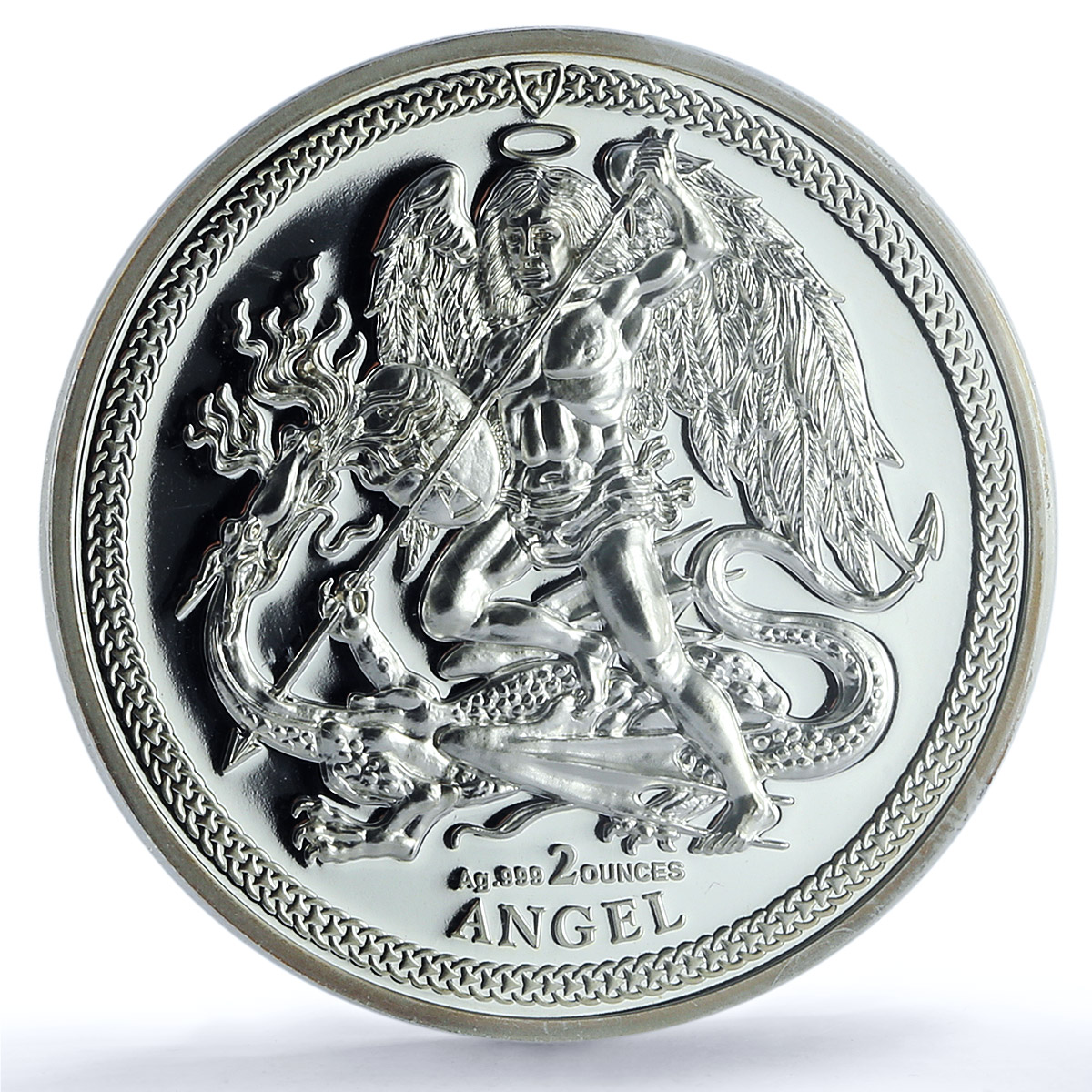 Isle of Man 1 angel Archangel Michael Piedfort KM-1611 PR69 PCGS silv. coin 2018