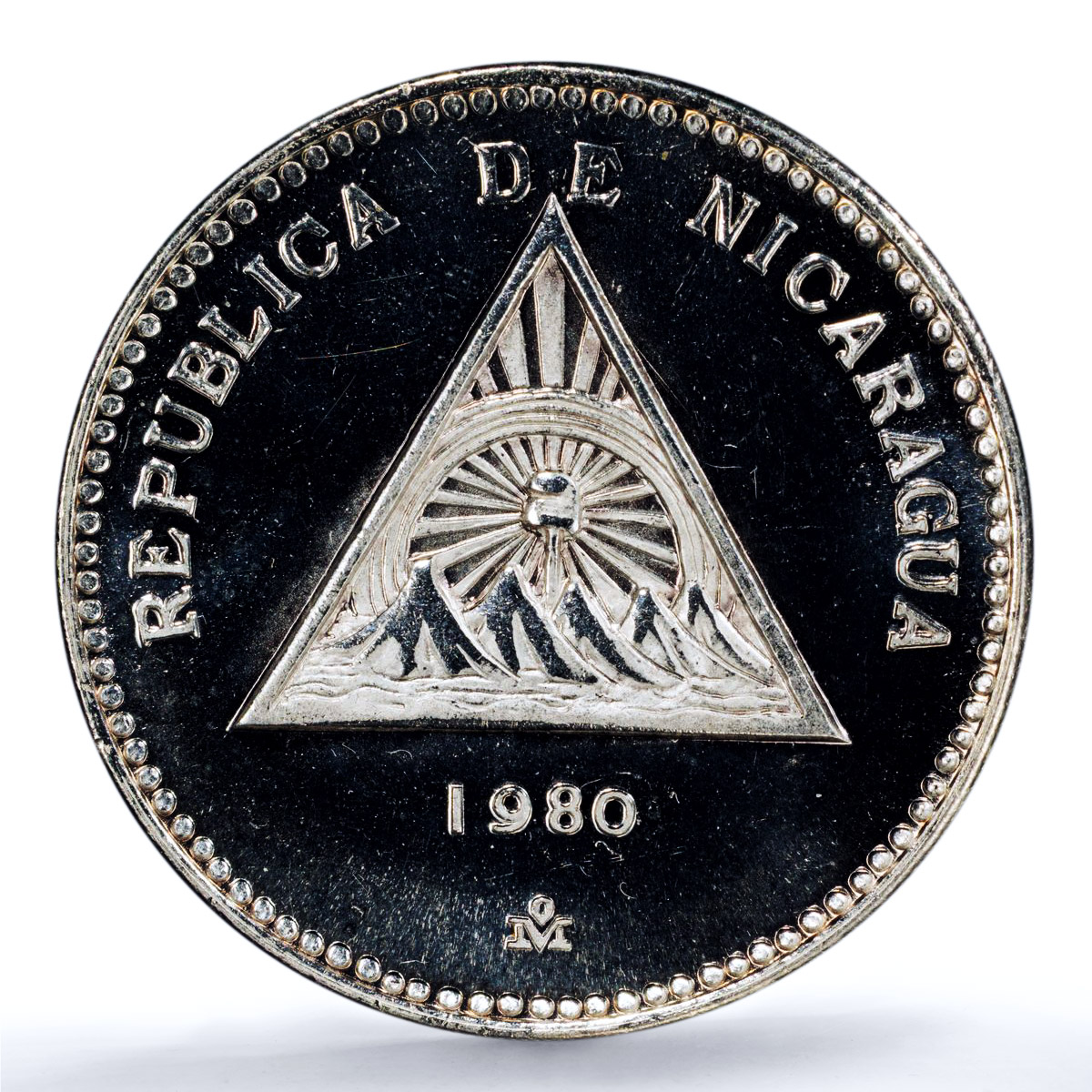 Nicaragua 500 cordobas Rigoberto Lopez Perez KM-47 PR 67 PCGS silver coin 1980