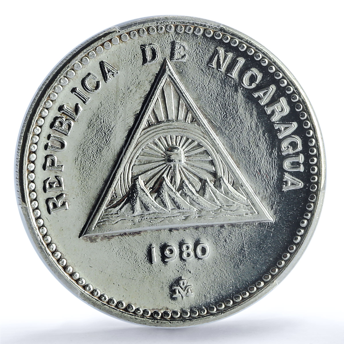 Nicaragua 500 cordobas Rigoberto Lopez Perez KM-47 PR 67 PCGS silver coin 1980