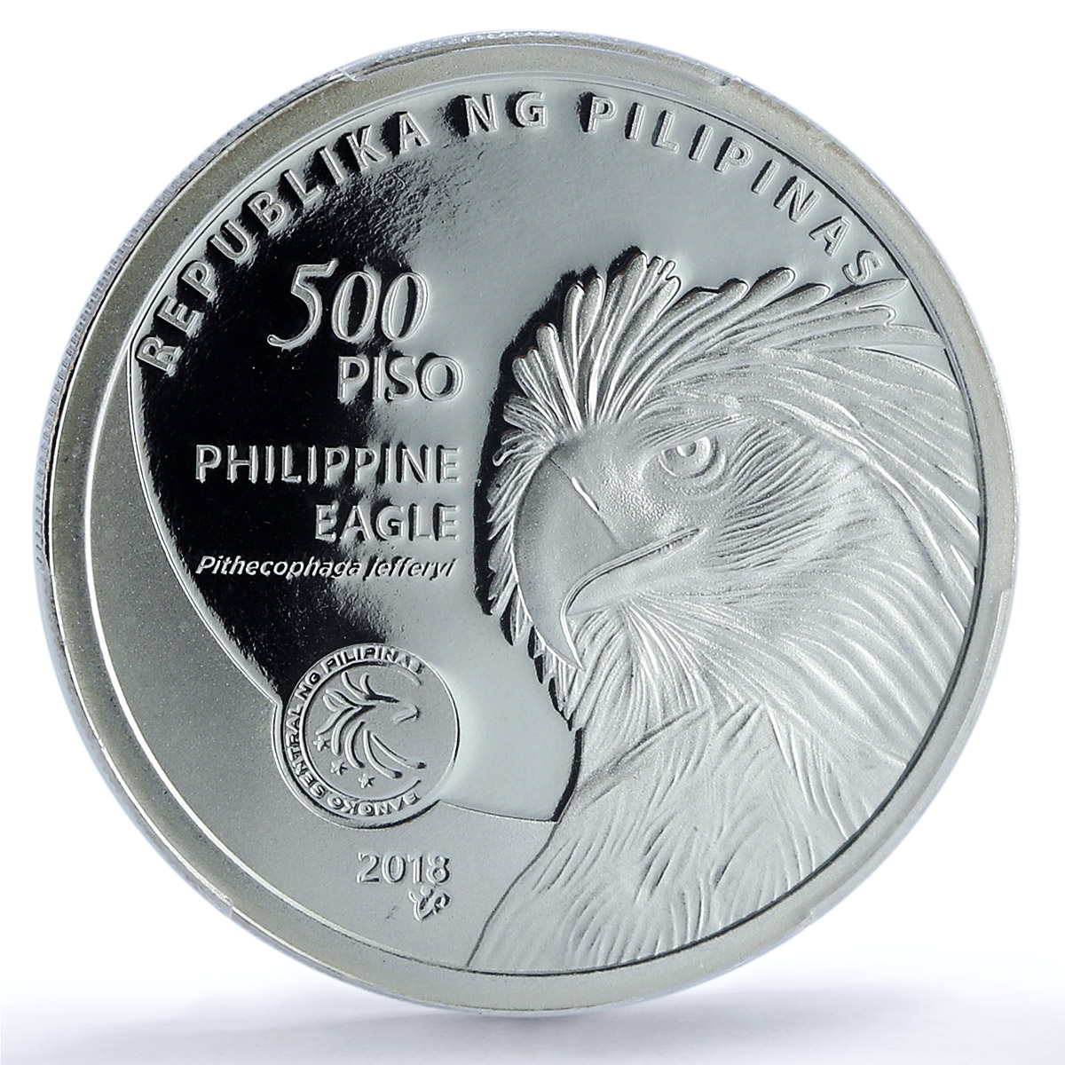 Philippines 500 piso BSP Central Bank KM-310 Eagle PL 68 PCGS silver coin 2018