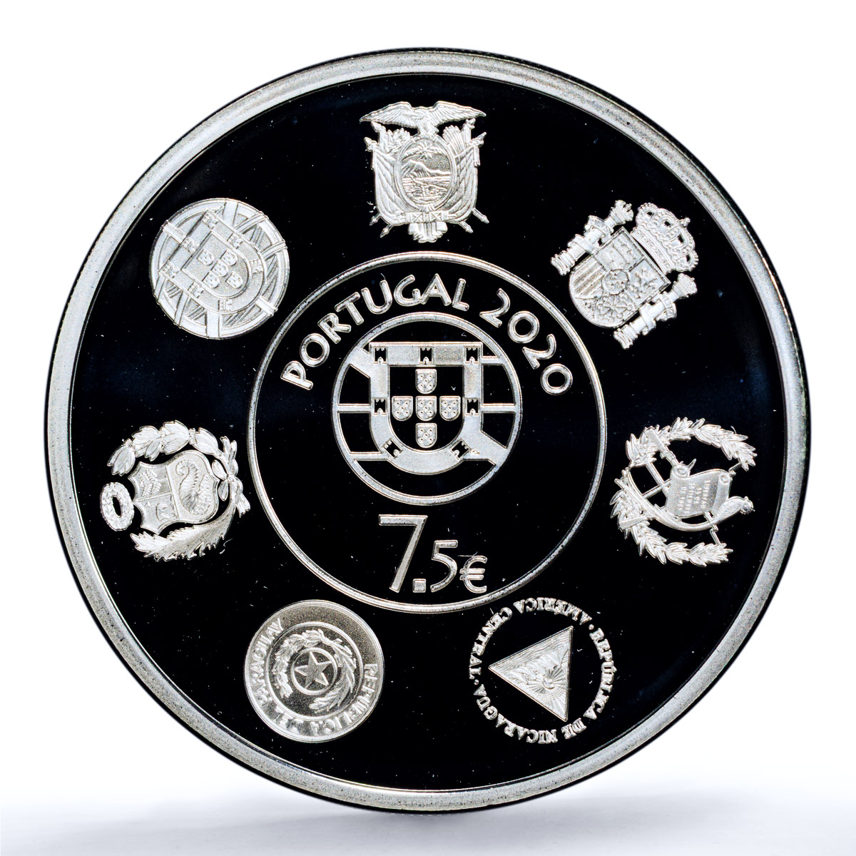 Portugal 7,5 euros Ibero-American Railways KM-917a Trains PR68 PCGS Ag coin 2020