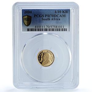 South Africa 1/10 krugerrand Springbok KM-105 Bullion PR 70 PCGS gold coin 2004