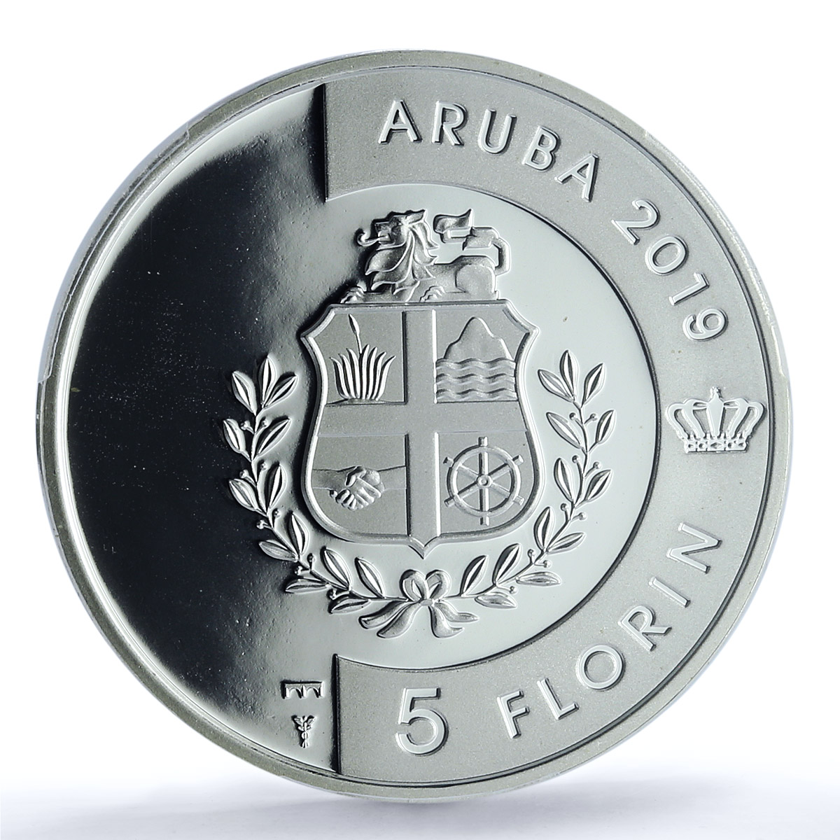 Aruba 5 florins Turtuga KM-66 Wildlife Fauna Turtle PR 68 PCGS silver coin 2019