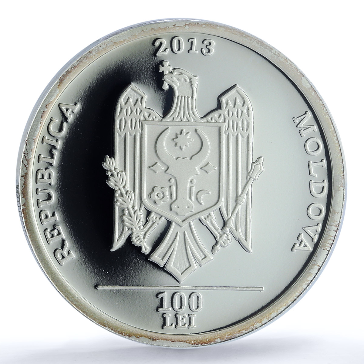 Moldova 100 lei Trajans Column KM-112 Monument Statue PR69 PCGS silver coin 2013