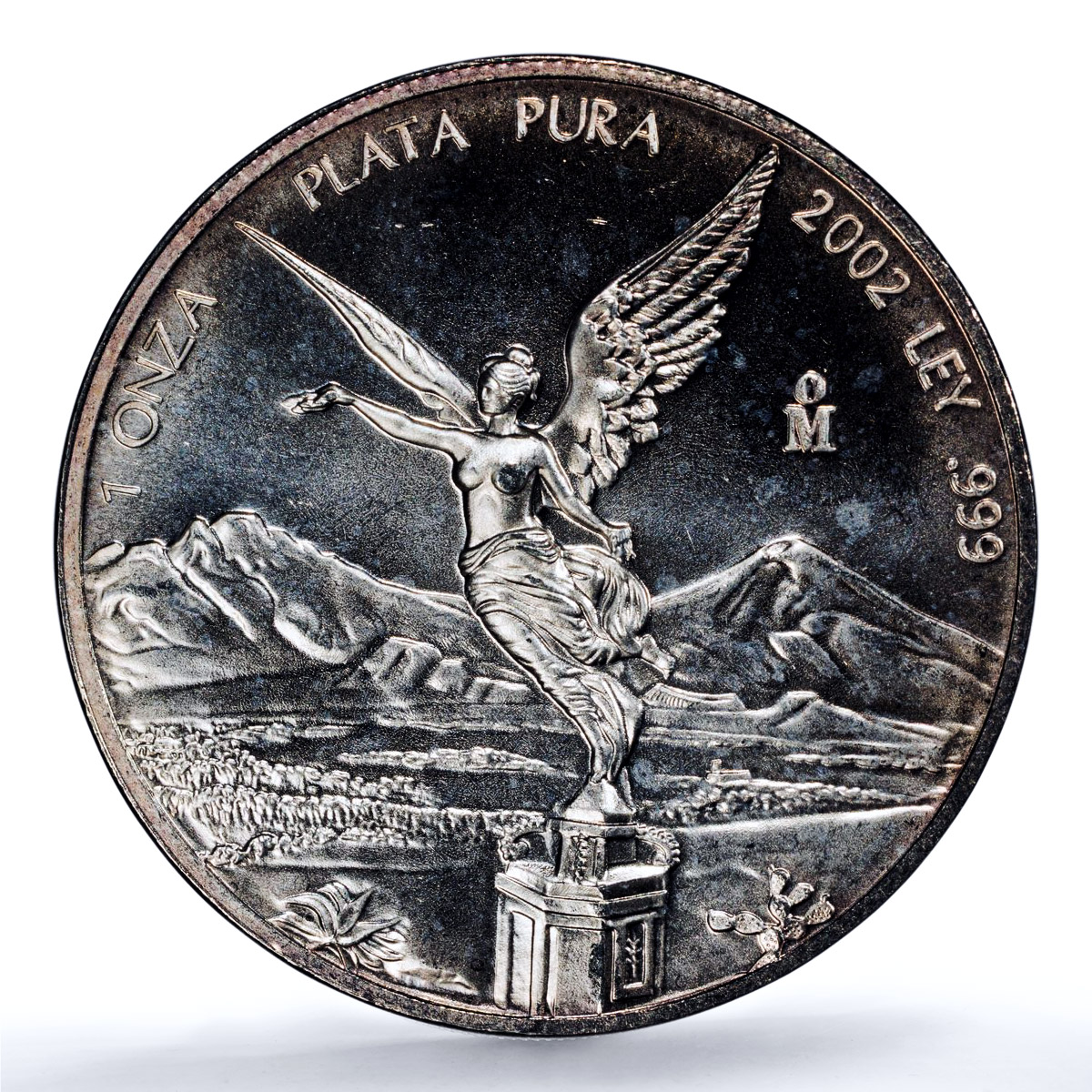 Mexico 1 onza Libertad Angel of Independence KM-639 MS 67 PCGS silver coin 2002
