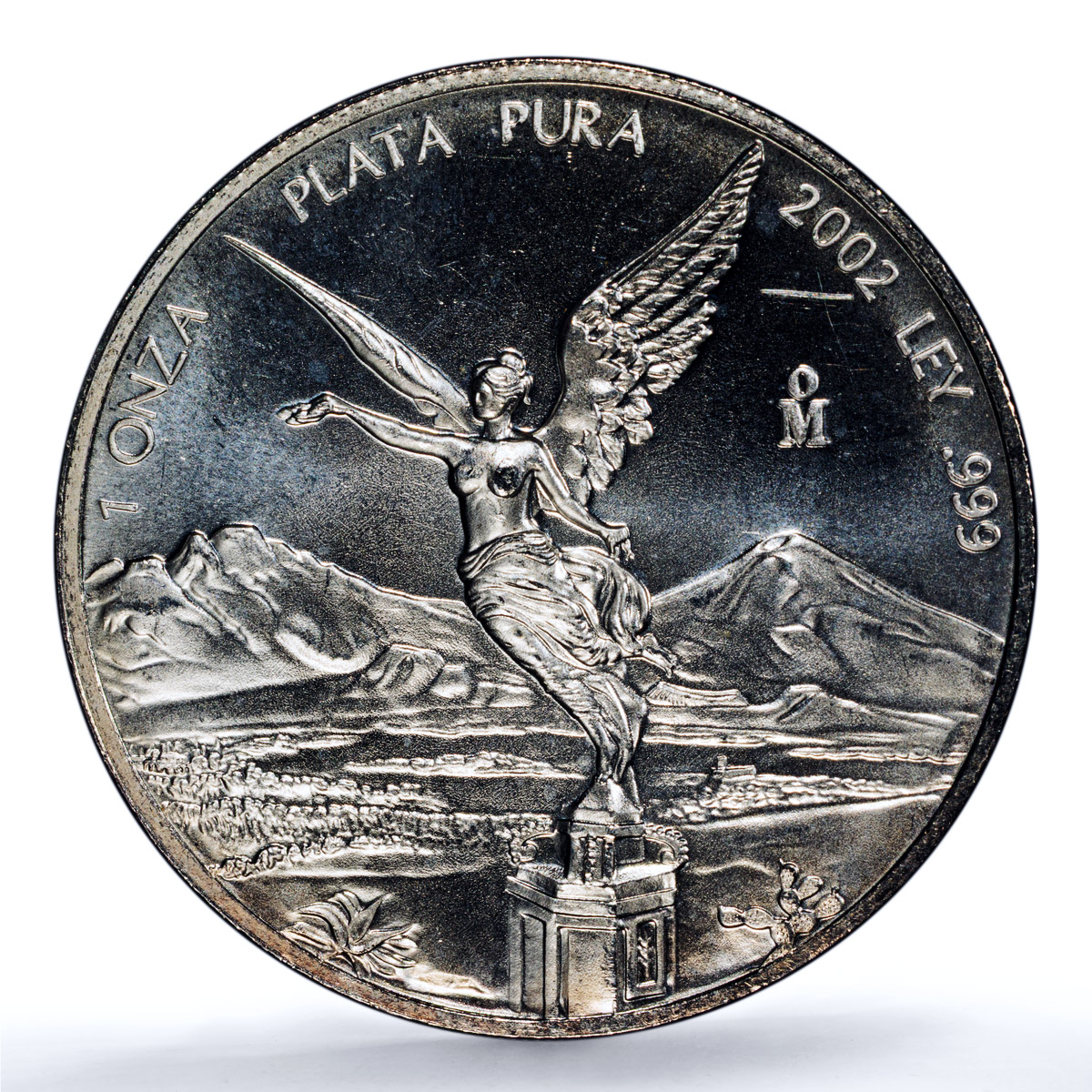 Mexico 1 onza Libertad Angel of Independence KM-639 MS 66 PCGS silver coin 2002