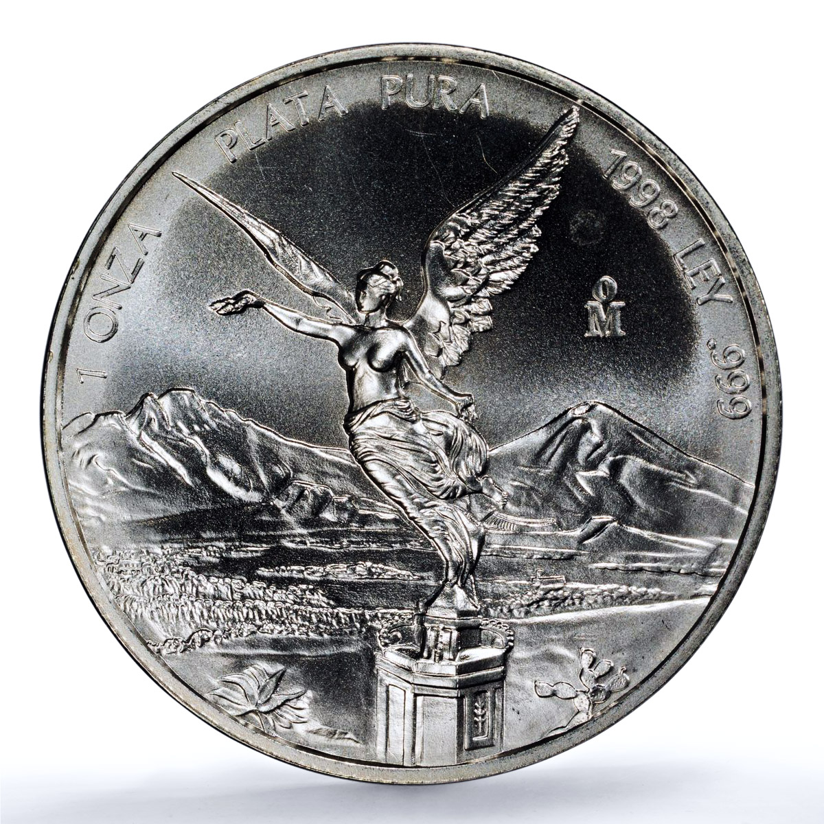 Mexico 1 onza Libertad Angel of Independence KM-613 MS 67 PCGS silver coin 1998