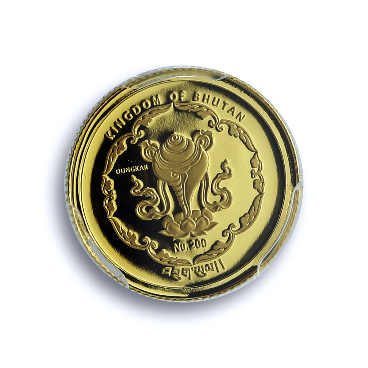 Bhutan 200 ngultrum Buddha Cambodia Angkor Wat KM-208 PR 70 PCGS gold coin 2010