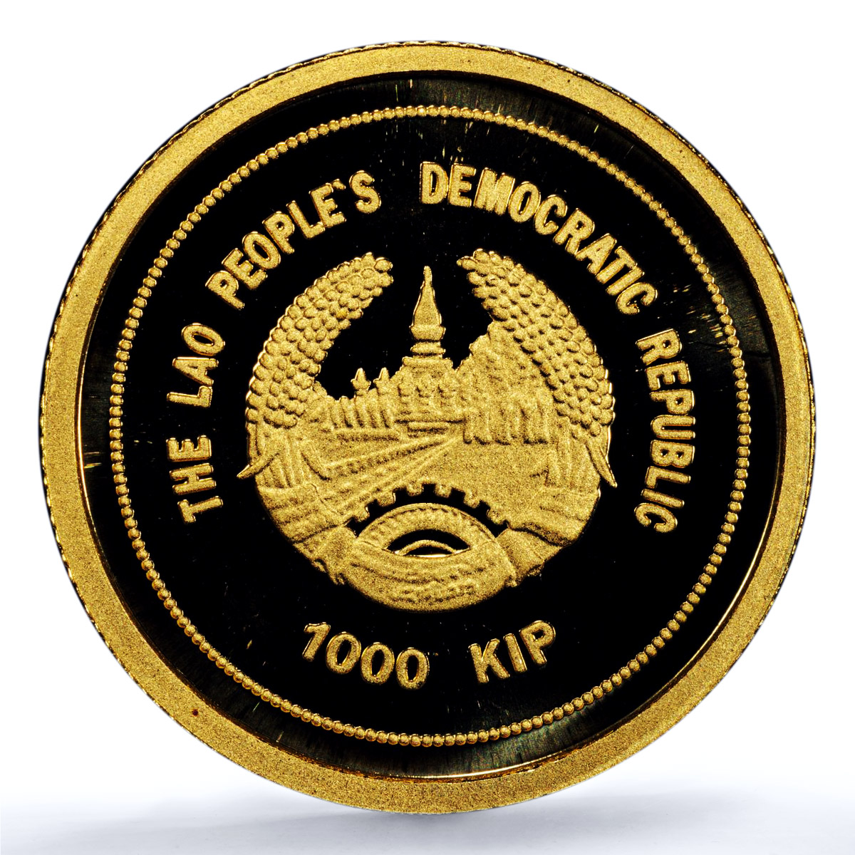 Laos 1000 kip Wat Phu KM-136 History Religion PR 70 PCGS gold coin 2005