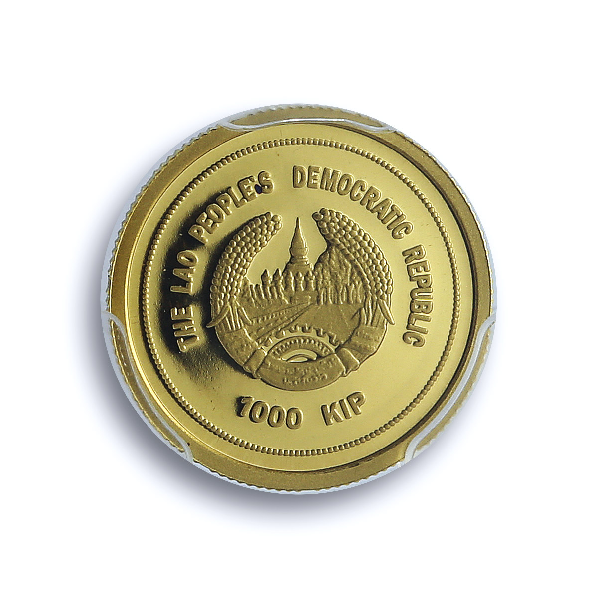 Laos 1000 kip Wat Phu KM-136 History Religion PR 70 PCGS gold coin 2005