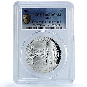 Niue 2 dollars First Man Moon Landing Space Astronaut PR69 PCGS silver coin 2019