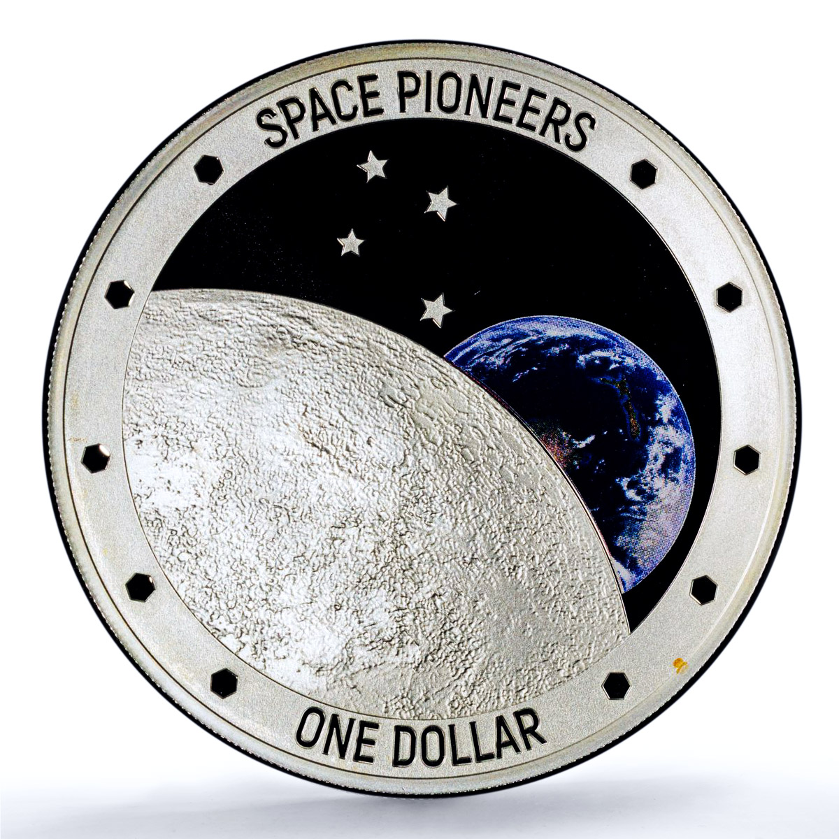 New Zealand 1 dollar Space Pioneers Moon Planet Earth PR70 PCGS silver coin 2019