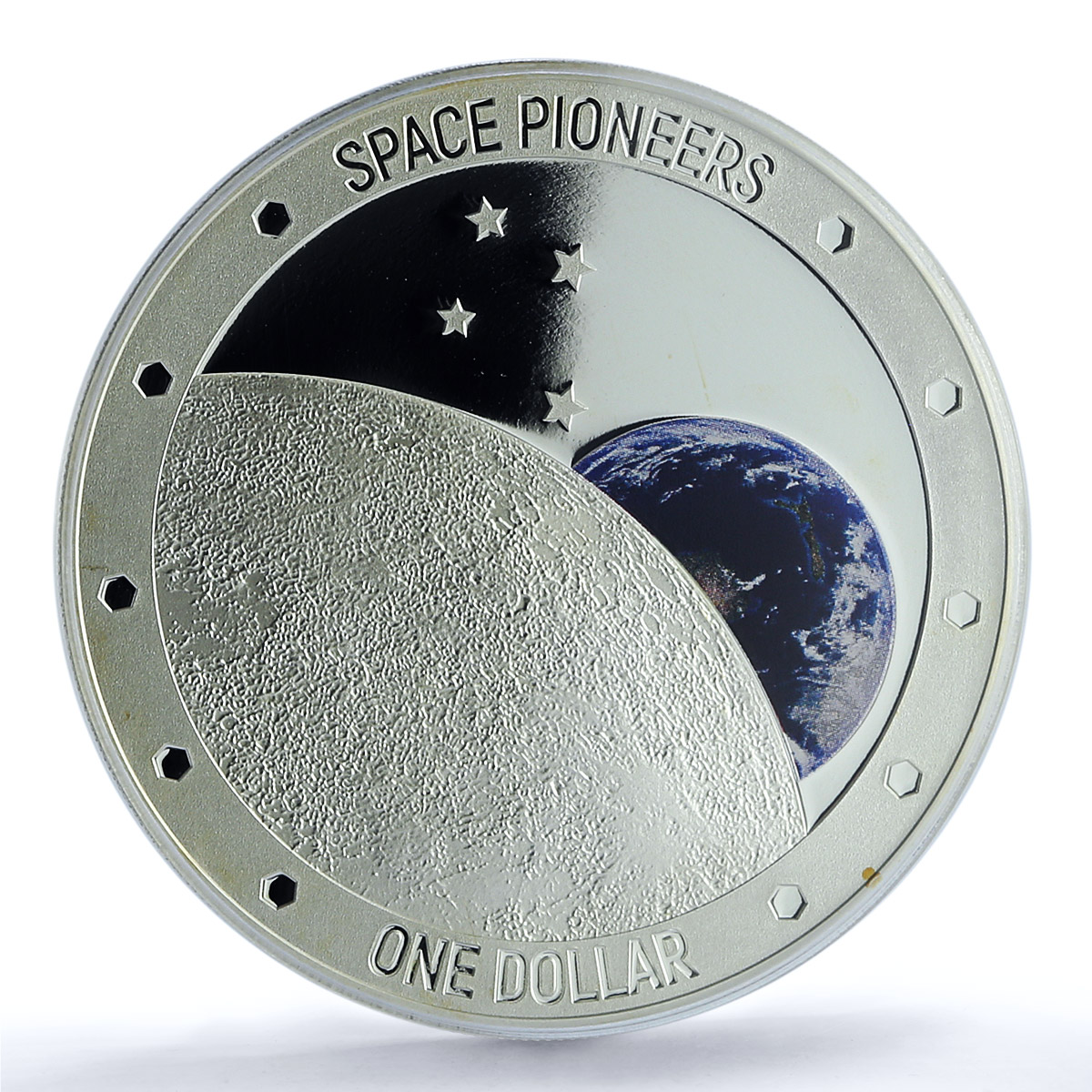 New Zealand 1 dollar Space Pioneers Moon Planet Earth PR70 PCGS silver coin 2019