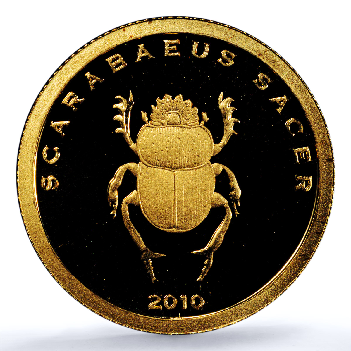 Ivory Coast 1500 francs Scarabaeus Sacer Fauna Insect PR 70 PCGS gold coin 2010