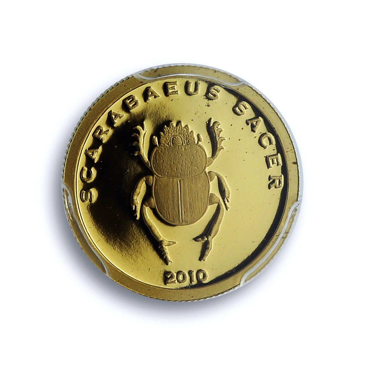Ivory Coast 1500 francs Scarabaeus Sacer Fauna Insect PR 70 PCGS gold coin 2010