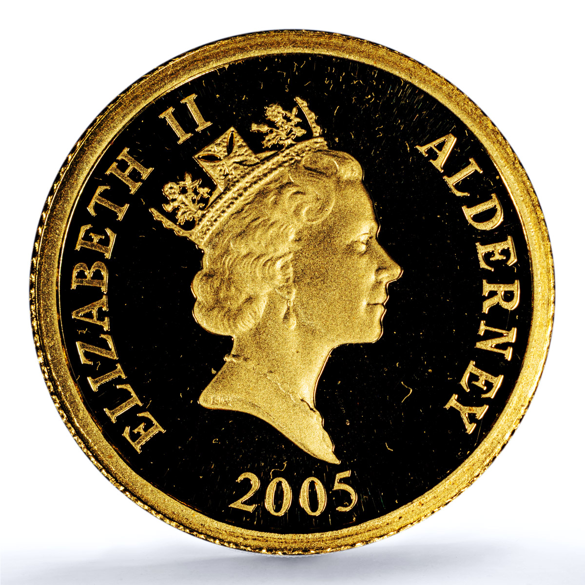 Alderney 1 pound Nelson Trafalgar Battle KM-119 History PR70 PCGS gold coin 2005 Alderney 1 pound Nelson Trafalgar Battle KM-119 History PR70 PCGS gold coin 2005