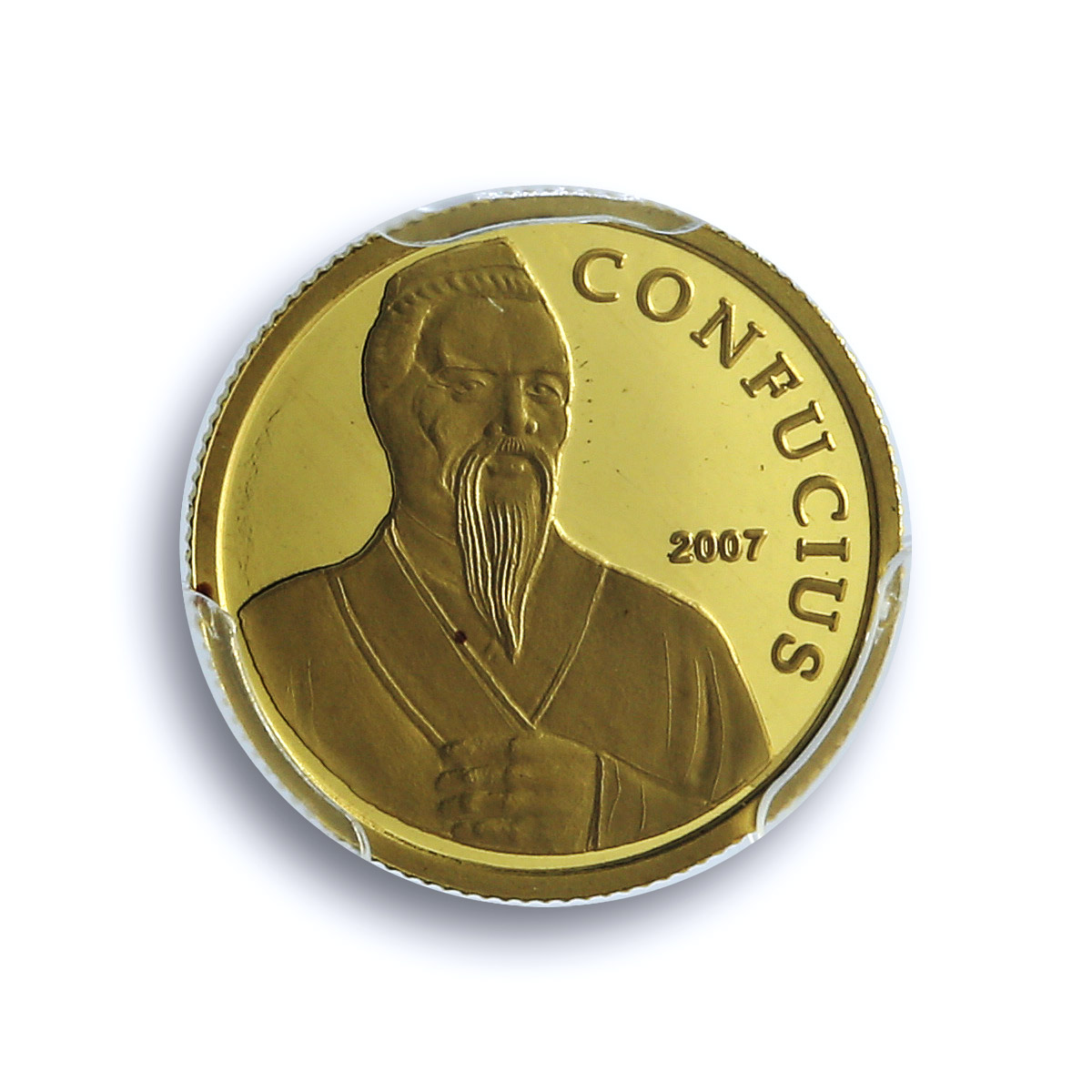 Cambodia 5000 riels Confucius China Fantasy History PR 69 PCGS gold coin 2007