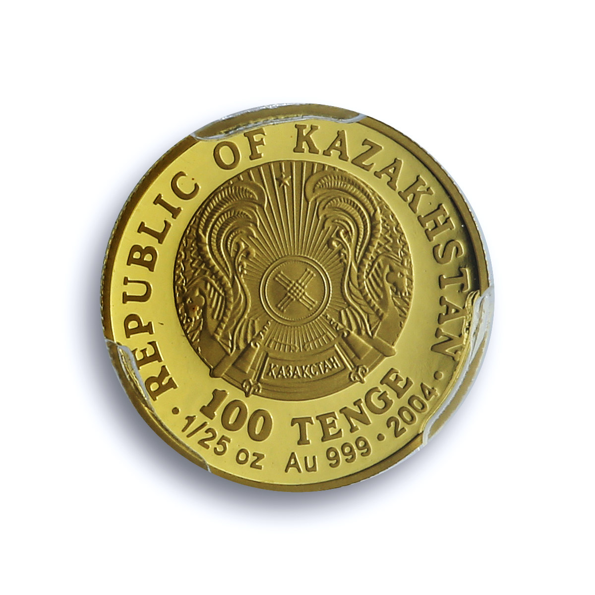 Kazakhstan 100 tenge Marco Polo KM-188 Ship Camels PR 70 PCGS gold coin 2004