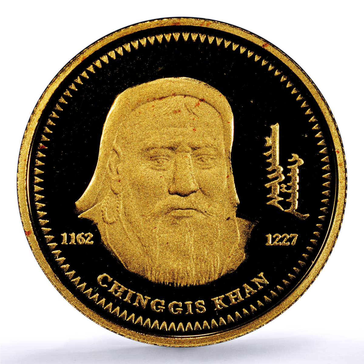 Mongolia 500 togrog Chinggis Khan History PR 69 PCGS gold coin 2003