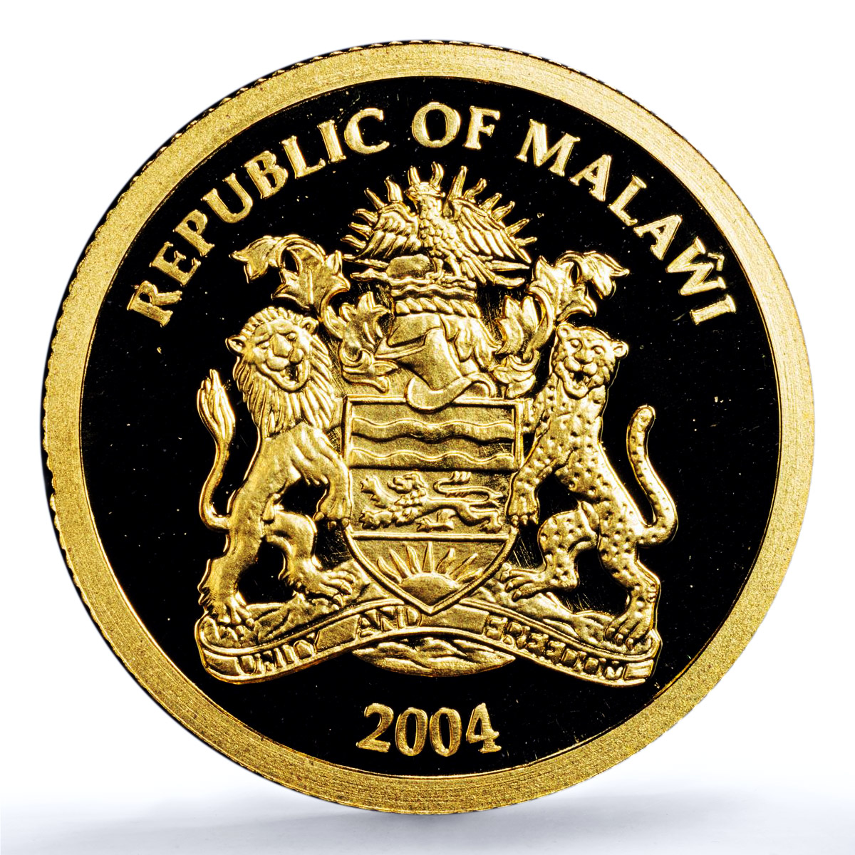 Malawi 5 kwacha Elephant African Wildlife Fauna PR 70 PCGS gold coin 2004